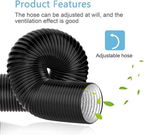 Hon&Guan 3 Inch Boat Blower Fan with 3 inch 16 FT Long Air Ducting, Heavy-Duty Four-Layer Protection Dryer Vent Hose in Kuwait