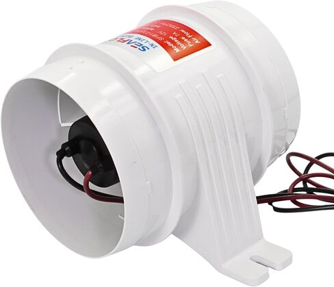 SEAFLO in-Line Marine Bilge Air Blowers- 12V, 3 or 4", 130-270 CFM Ultra-Quiet Operation 4 or 3 Inch for Yacht/Sailboat/Boat- ISO 8846, CE & RoHs Certified - 4-Year Warranty in Kuwait
