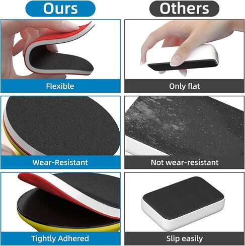 BURMONG 32PCS Sanding Sponge Set，3 Inch Hook & Loop Sanding Sponge Discs Kit, 180–3000 Grit Wet Dry Sanding Pads with 3" Hand Sanding Block for Wood, Metal, Headlight & Curved Surface Polishing in Kuwait
