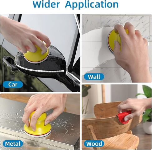 BURMONG 32PCS Sanding Sponge Set，3 Inch Hook & Loop Sanding Sponge Discs Kit, 180–3000 Grit Wet Dry Sanding Pads with 3" Hand Sanding Block for Wood, Metal, Headlight & Curved Surface Polishing in Kuwait