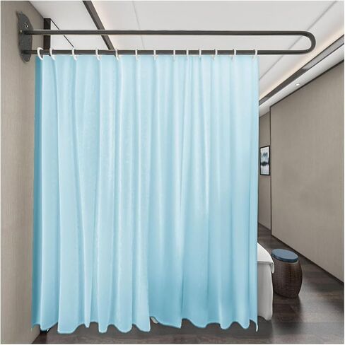 Privacy Curtains for Room Divider,U Shaped Partition Curtain Rod,for Beauty Salon Bedroom Hospital SPA Fitting Room(Color4,2.3m) in Kuwait