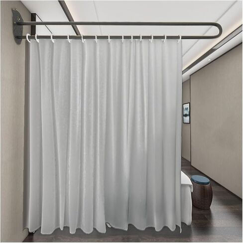 Privacy Curtains for Room Divider,U Shaped Partition Curtain Rod,for Beauty Salon Bedroom Hospital SPA Fitting Room(Color4,2.3m) in Kuwait