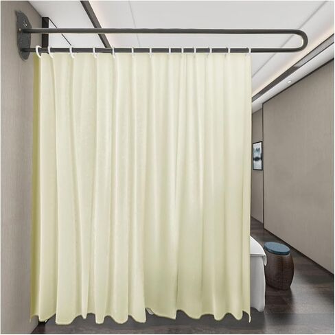 Privacy Curtains for Room Divider,U Shaped Partition Curtain Rod,for Beauty Salon Bedroom Hospital SPA Fitting Room(Color4,2.3m) in Kuwait