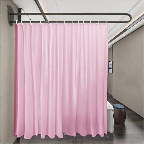 Privacy Curtains for Room Divider,U Shaped Partition Curtain Rod,for Beauty Salon Bedroom Hospital SPA Fitting Room(Color4,2.3m) in Kuwait