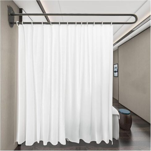 Privacy Curtains for Room Divider,U Shaped Partition Curtain Rod,for Beauty Salon Bedroom Hospital SPA Fitting Room(Color4,2.3m) in Kuwait