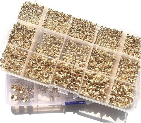 M2 M2.5 M3 M4 M5 M6 Brass Hot Melt Nut Embedment Copper Assortment Kit(M5m6 (90pcs)) in Saudi Arabia
