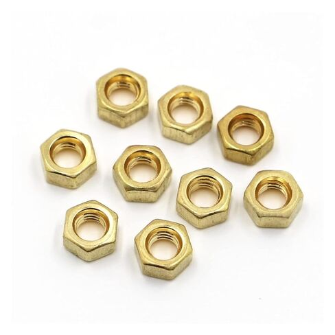 Solid Brass Copper Hex Hexagon Nut for M1.6 M2 M2.5 M3 M4 M5 M6 M8 M10 M12(M3 20pcs) in Saudi Arabia
