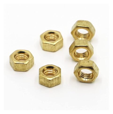 Solid Brass Copper Hex Hexagon Nut for M1.6 M2 M2.5 M3 M4 M5 M6 M8 M10 M12(M3 20pcs) in Saudi Arabia