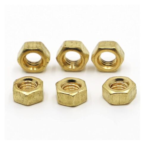Solid Brass Copper Hex Hexagon Nut for M1.6 M2 M2.5 M3 M4 M5 M6 M8 M10 M12(M3 20pcs) in Saudi Arabia