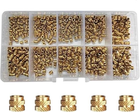 M2 M2.5 M3 M4 M5 M6 Threaded Inserts Brass Heat Set Insert Nut Assortment Kit(M2 M3 M4 (330pcs)) in Kuwait