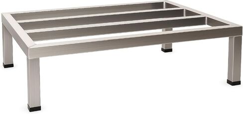 Aluminum Dunnage Rack, Silver, 36 x 24 x 8 Inches, 1715 lb Capacity, NSF Listed, Stationary Storage Rack with Plastic Feet in Kuwait