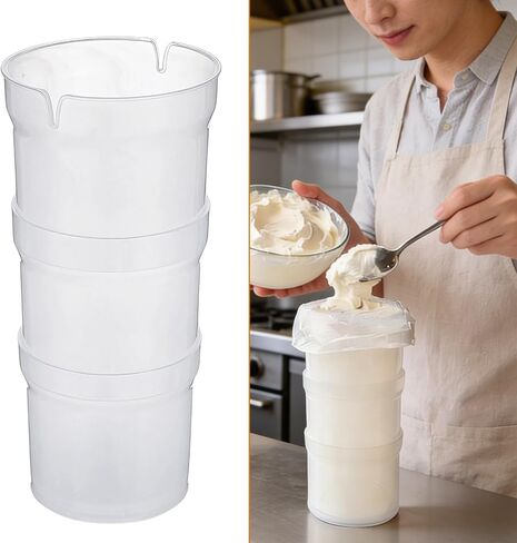 Pastry Piping Bag Holder Stand, Stackable Translucent Piping Bag Holder | Stand for Filling Hands-Free Adjustable Height Cream Icing Bags Rack for Baking in Kuwait