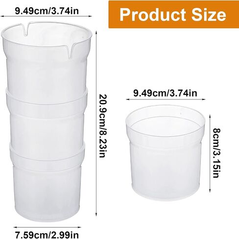 Pastry Piping Bag Holder Stand, Stackable Translucent Piping Bag Holder | Stand for Filling Hands-Free Adjustable Height Cream Icing Bags Rack for Baking in Kuwait
