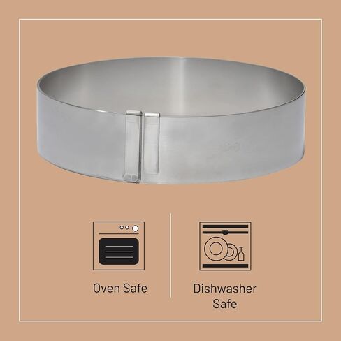 إطار كعكة دائري قابل للتوسيع من de Buyer - ارتفاع 1.75 بوصة - يمكن ضبطه ليناسب الكعك مقاس 7-14 بوصة - سهل الاستخدام والتنظيف - صنع في فرنسا in Kuwait