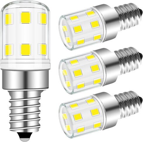 E12 LED Bulb Mini Bulb 120V 15W Light Bulb 20W Salt Lamp Bulbs Replacement Night Light Bulbs 2W Bedside Lamp Small E12 Candelabra Bulbs Water Dispenser Light Bulb Warm White, 4 Pack in Kuwait