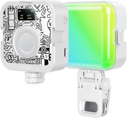 P6 Magnetic RGB Video Light Portable Mini LED Fill Lighting for Phone Camera Photo Video Selfie Vlogging FX Effects Modes CRI 95+ TLCI 97+ 2500k-9000K 2000mAh Type-C Content Creator Essentials in Kuwait