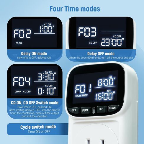 Digital Temperature Controller, Thermostat Outlet with LCD Display | 15A/1800W, Heating & Cooling Mode, -40℉~210℉, 4 Timing Modes, For Greenhouse Incubator Homebrew Reptile Tank in Kuwait