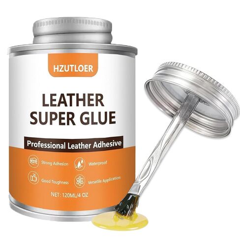 Leather Glue 120ML/4OZ,Leather Repair Cement with Brush,Professional Leather Adhesive for Repairing Leather Sofa,Shoes,Bags,Jackets,Furniture,Waterproof Flexible High Strength in Kuwait