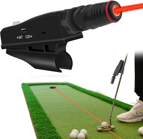 Indoor Golf Putting Training Aid with Two Modes, Alignment Tool for Precision Putting, Red Line Putting Trainer, Cool Golf Gift for Golfers in Kuwait