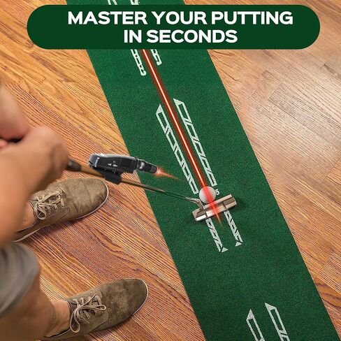 Indoor Golf Putting Training Aid with Two Modes, Alignment Tool for Precision Putting, Red Line Putting Trainer, Cool Golf Gift for Golfers in Kuwait