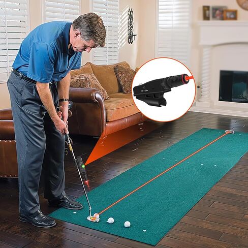 Indoor Golf Putting Training Aid with Two Modes, Alignment Tool for Precision Putting, Red Line Putting Trainer, Cool Golf Gift for Golfers in Kuwait