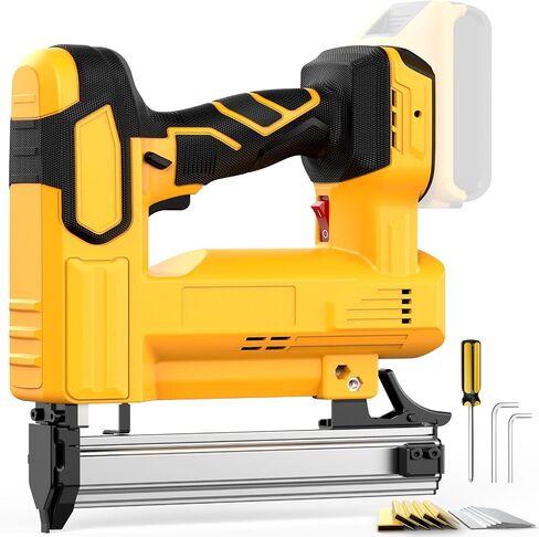 18 Gauge Brad Nailer Cordless for DEWALT 20V Battery (No Battery), 2 in 1 Electric Nail Gun/Staple Gun Battery Powered with 2000 Nails for Wood, Drive up to 1-1/4 in Nails & Crown 7/8 in Staples in Saudi Arabia