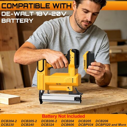 18 Gauge Brad Nailer Cordless for DEWALT 20V Battery (No Battery), 2 in 1 Electric Nail Gun/Staple Gun Battery Powered with 2000 Nails for Wood, Drive up to 1-1/4 in Nails & Crown 7/8 in Staples in Saudi Arabia