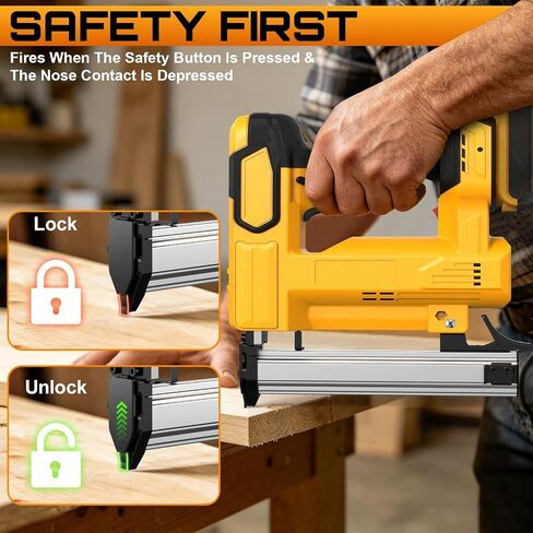 18 Gauge Brad Nailer Cordless for DEWALT 20V Battery (No Battery), 2 in 1 Electric Nail Gun/Staple Gun Battery Powered with 2000 Nails for Wood, Drive up to 1-1/4 in Nails & Crown 7/8 in Staples in Saudi Arabia