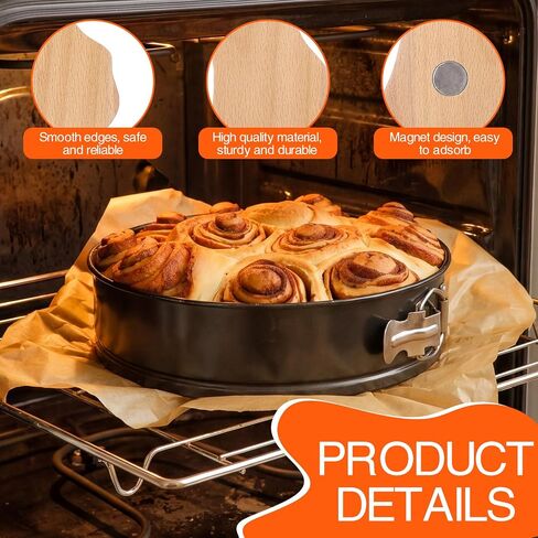 SiliFine Magnetic Dino Oven Rack Push Puller, Dinosaur Beech Wood Pull Out Hot Racks Puller Push Pull Tool Bake Oven Baking Accessories for Air Fryer and Toaster Ovens in Kuwait
