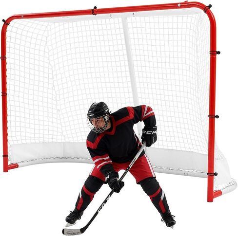 VEVOR Street Hockey Goal, Heavy-Duty Steel Street + Roller Hockey Nets, Durable Hockey Net for Indoor Outdoor Use, Lightweight Portable Training, Easy Assembly for Backyard Park Garage in Kuwait