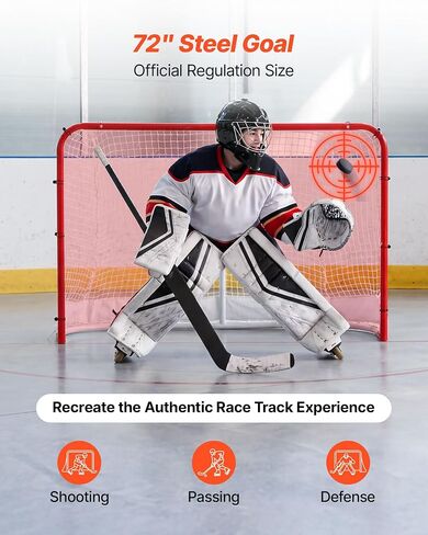 VEVOR Street Hockey Goal, Heavy-Duty Steel Street + Roller Hockey Nets, Durable Hockey Net for Indoor Outdoor Use, Lightweight Portable Training, Easy Assembly for Backyard Park Garage in Kuwait
