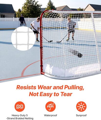 VEVOR Street Hockey Goal, Heavy-Duty Steel Street + Roller Hockey Nets, Durable Hockey Net for Indoor Outdoor Use, Lightweight Portable Training, Easy Assembly for Backyard Park Garage in Kuwait