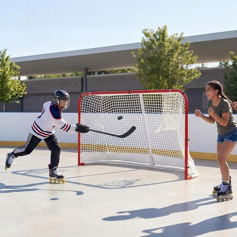 VEVOR Street Hockey Goal, Heavy-Duty Steel Street + Roller Hockey Nets, Durable Hockey Net for Indoor Outdoor Use, Lightweight Portable Training, Easy Assembly for Backyard Park Garage in Kuwait