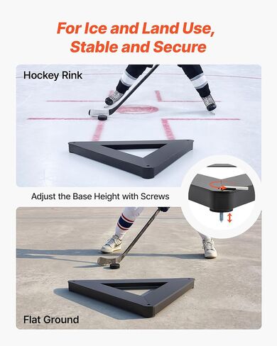VEVOR Triangle Hockey Passer, Heavy-Duty Multi-Angle Rebounder, Hockey Passing Aid, Passing & Stick Handling Trainer, Off-Ice & On-Ice Portable Equipment, Help Improve Puck Control & Shooting in Kuwait