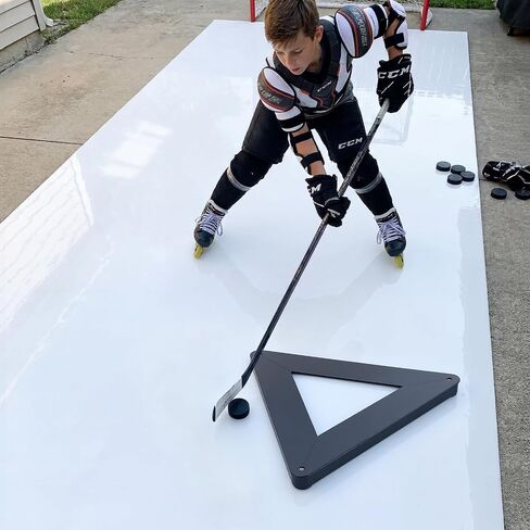 VEVOR Triangle Hockey Passer, Heavy-Duty Multi-Angle Rebounder, Hockey Passing Aid, Passing & Stick Handling Trainer, Off-Ice & On-Ice Portable Equipment, Help Improve Puck Control & Shooting in Kuwait