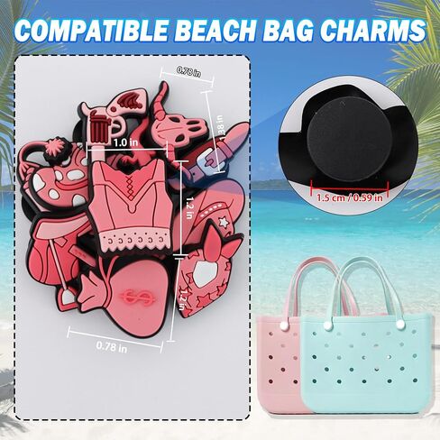 Letter Charms for Bogg Bag, Decorative Alphabet Lettering Insert Accessories For Handbag Tote Beach Bag (Pink, J) in Kuwait