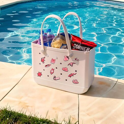 Letter Charms for Bogg Bag, Decorative Alphabet Lettering Insert Accessories For Handbag Tote Beach Bag (Pink, J) in Kuwait