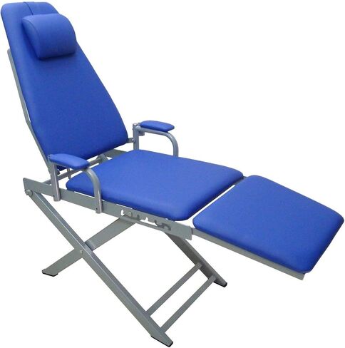 Por~Table Folding Mo~Bile Ch~air with lamp and Tr~ay + Wa~ste Basin Blue in Kuwait