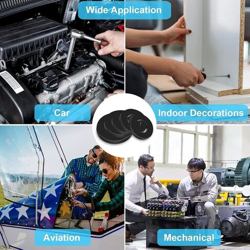 1200PCS Black Nylon Flat Washer Assortment Kit, Metric M2 M2.5 M3 M4 M5 M6 M8 M10 M12 Insulating Spacer Washers for Electrical DIY Mechanical Assembly in Kuwait