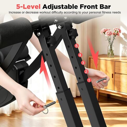 RELIFE REBUILD YOUR LIFE Dual Track Ab Machine, Foldable Abdominal Workout Trainer, Independent Ab Workout Equipment for Home Gym, Core Strength Training Gear Max Load 440 LBS in Kuwait