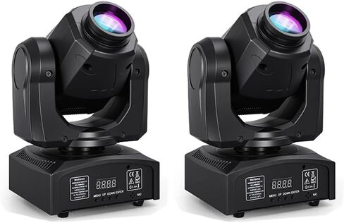 MINGJIE 60W LED أضواء المسرح المتحركة مع تحكم DMX512 - 8 Gobos و8 ألوان، صوت نشط، مقلاة 540 درجة وإمالة 270 درجة، ضوء DJ مدمج لحفلات الزفاف، إضاءة مسرح الحفلات (عبوتان) in Kuwait