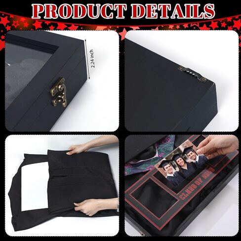 Graduation Shadow Box 17" x 21" Large Graduation Picture Frame Class of 2025 Shadow Box with Window String Light Card Picture Display Case with Layered Design for Keepsake Memory Cap Gown in Saudi Arabia