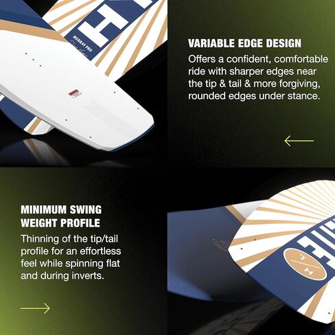 Hyperlite Murray Wakeboard with Open-Toe Adjustable Team Bindings - 144 cm Wake Board Package for Intermediate to Advanced Riders - Boot Size 10-14 in Kuwait