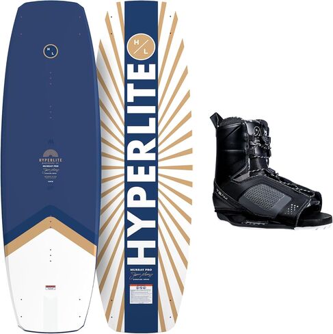 Hyperlite Murray Wakeboard مع أربطة فريق مفتوحة قابلة للتعديل - حزمة لوح إيقاظ 150 سم للراكبين المتوسطين إلى المتقدمين - مقاس الحذاء 10-14 in Kuwait