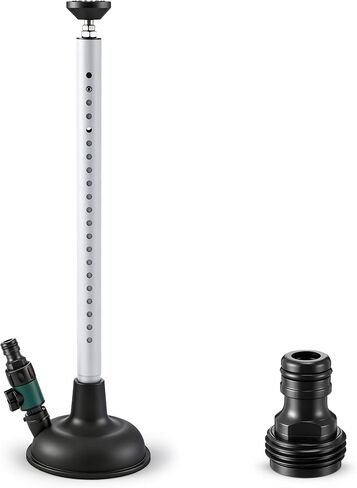 Dreyoo Adjustable Inboard Engine Flusher with Telescoping Shaft, Universal Inboard Engine Motor Flusher with Valve, PVC Marine Grade Round Cup Muff(Quick Connect Male,Black) in Kuwait