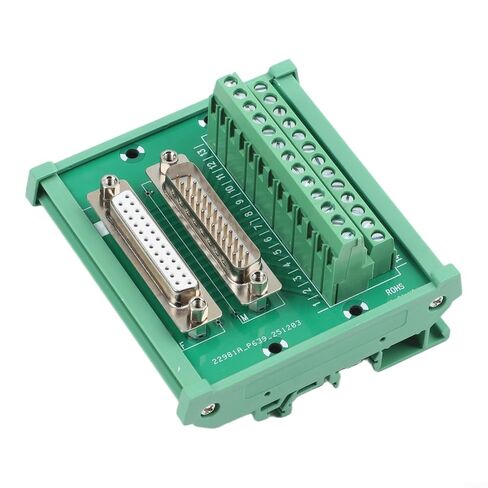 DB25 Male to Female DIN Rail Terminal Block, D-Sub 25-Pin Board with Screw Terminals, FR-4 PCB Wiring, 0.7A in Kuwait