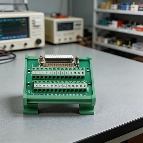 DB25 Male to Female DIN Rail Terminal Block, D-Sub 25-Pin Board with Screw Terminals, FR-4 PCB Wiring, 0.7A in Kuwait