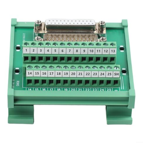 DB25 Male to Female DIN Rail Terminal Block, D-Sub 25-Pin Board with Screw Terminals, FR-4 PCB Wiring, 0.7A in Kuwait