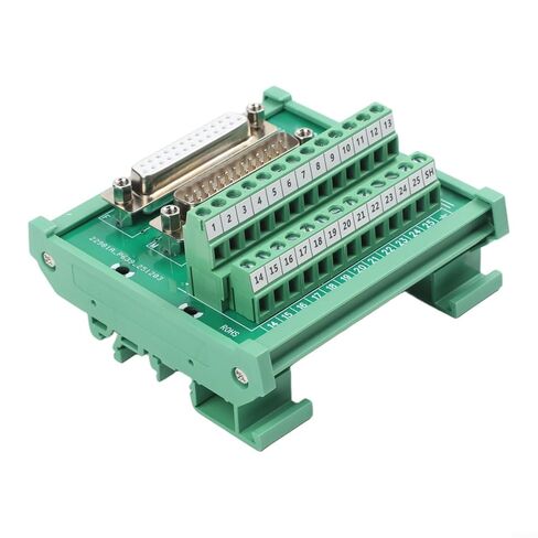 DB25 Male to Female DIN Rail Terminal Block, D-Sub 25-Pin Board with Screw Terminals, FR-4 PCB Wiring, 0.7A in Kuwait