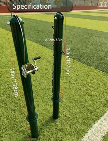 أعمدة شبكة تنس دائمة مقاس 106.68 سم، أعمدة تنس فولاذية بأكمام أرضية، مجموعة أعمدة ثابتة للفناء الخلفي وملاعب المدرسة in Kuwait